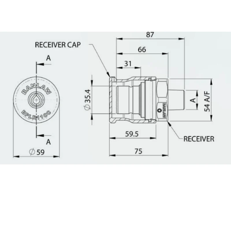 BANLAW Silver Size 11 Fluid Transfer Flush Face - Image 2