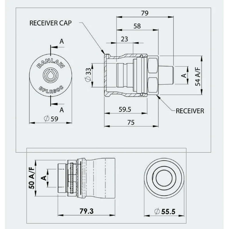 BANLAW Green Size 5 Fluid Transfer Flush Face - Image 2