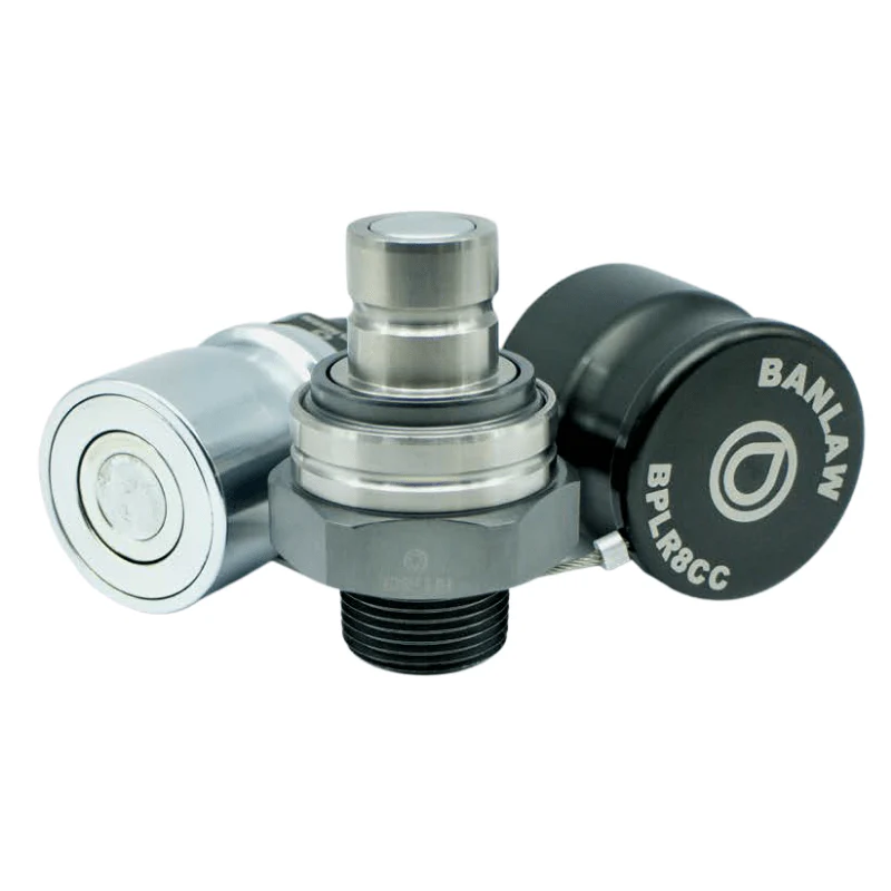 BANLAW Platinum/Grey Size 8 Fluid Transfer Flush Face