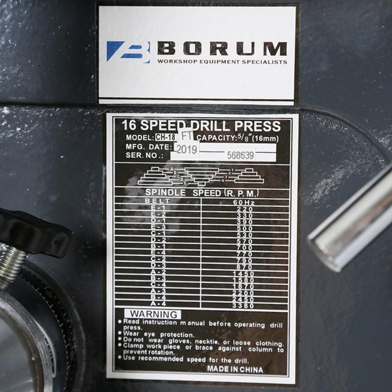 BORUM 1 HP 16 Speed Pedestal Drill Press - Image 8