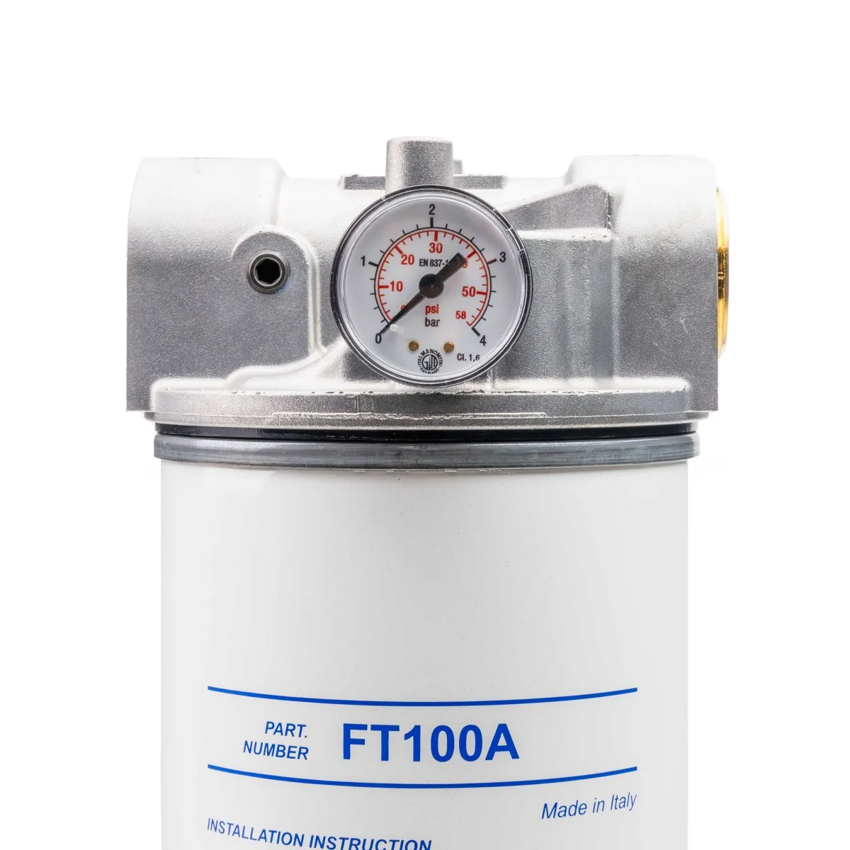 ADAM BY PIUSI Filter DN25 (1") BSP F 100lpm with Pressure Gauge Particulate and Water Removal - Image 3