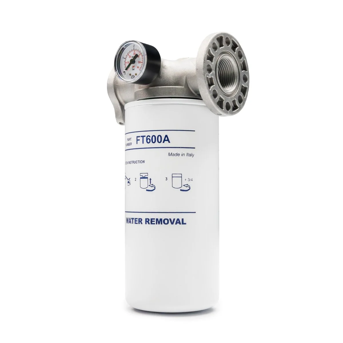 ADAM BY PIUSI Filter 25mm 60lpm with Pressure Gauge Particulate and Water Removal - Image 2