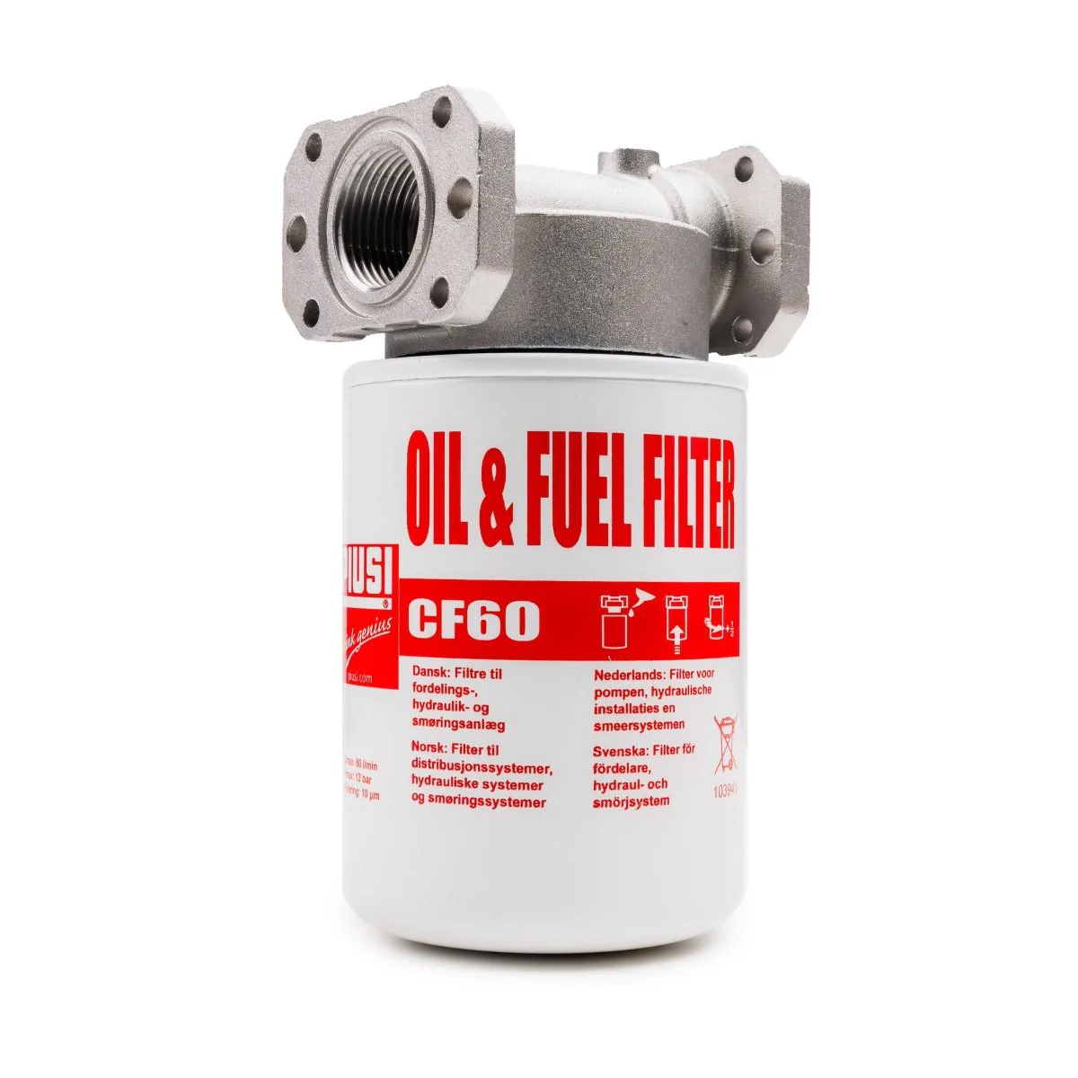 PIUSI Filter Assembly DN25 1" with 10um Particulate Element 60lpm - Image 2