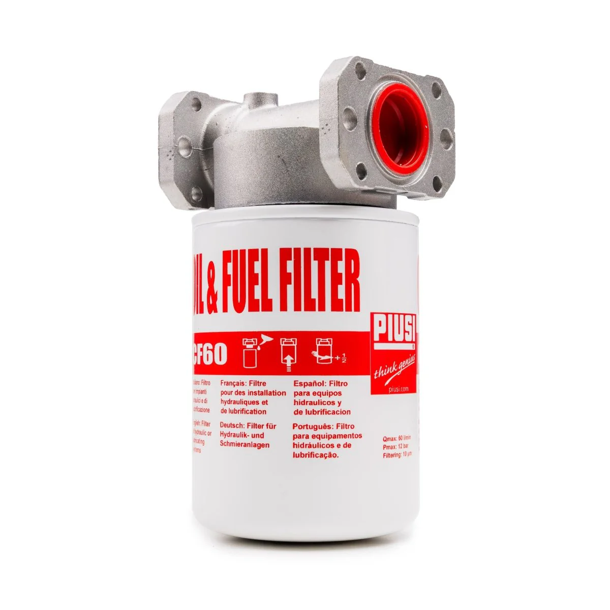 PIUSI Filter Assembly DN25 1" with 10um Particulate Element 60lpm - Image 3