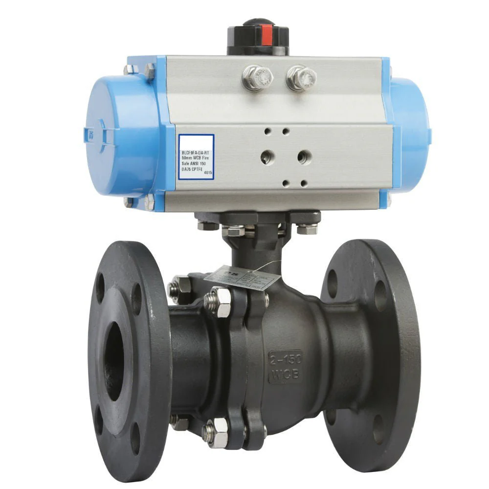 GO Ball Valves Actuated Spring Return Pneumatic Flanged ANSI 150# Full Bore Fire Safe - Image 2