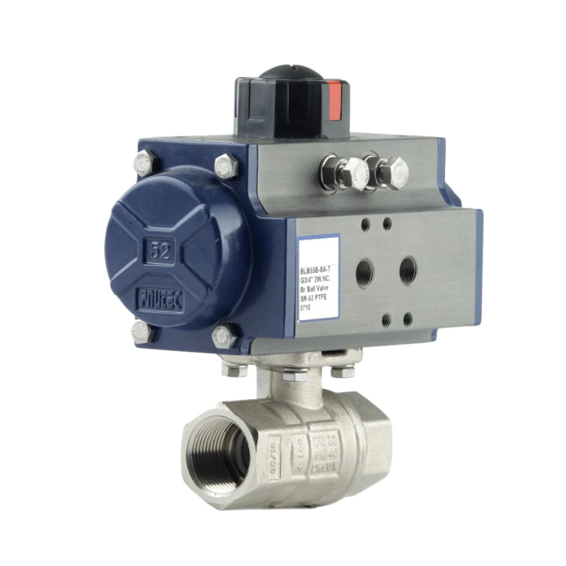GO Ball Valves Actuated Spring Return Pneumatic Nickel Plated Brass BLBSR