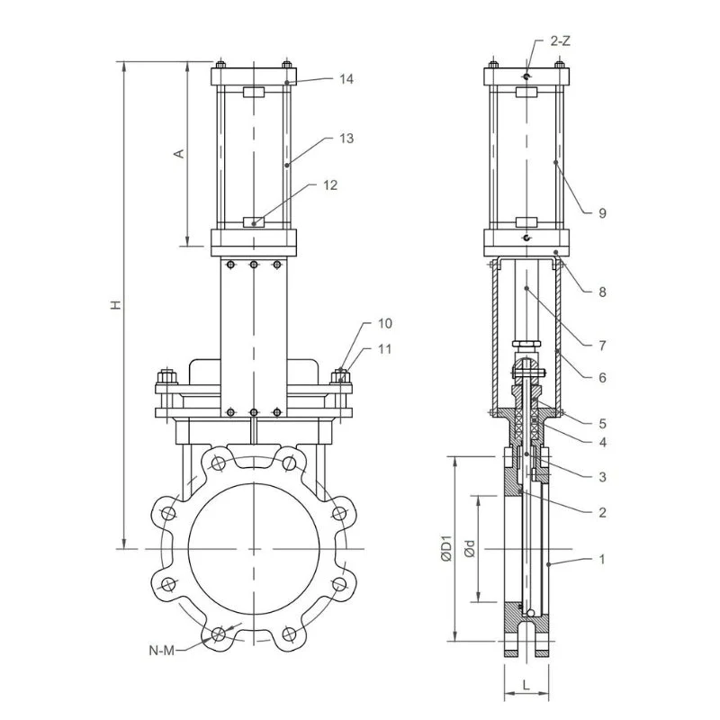 GO KGSDA 316 Stainless Knifegate Valves Actuated Double Acting Pneumatic - Image 5
