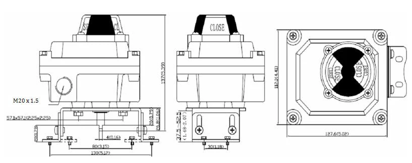 GO EXD IECEX 316 Stainless Housing Limit Switch Box for Pneumatic Actuator - Image 3