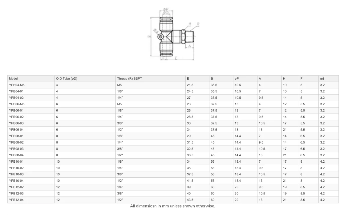 GO YPB Pneumatic Male Run Tee Push Fit - Image 2
