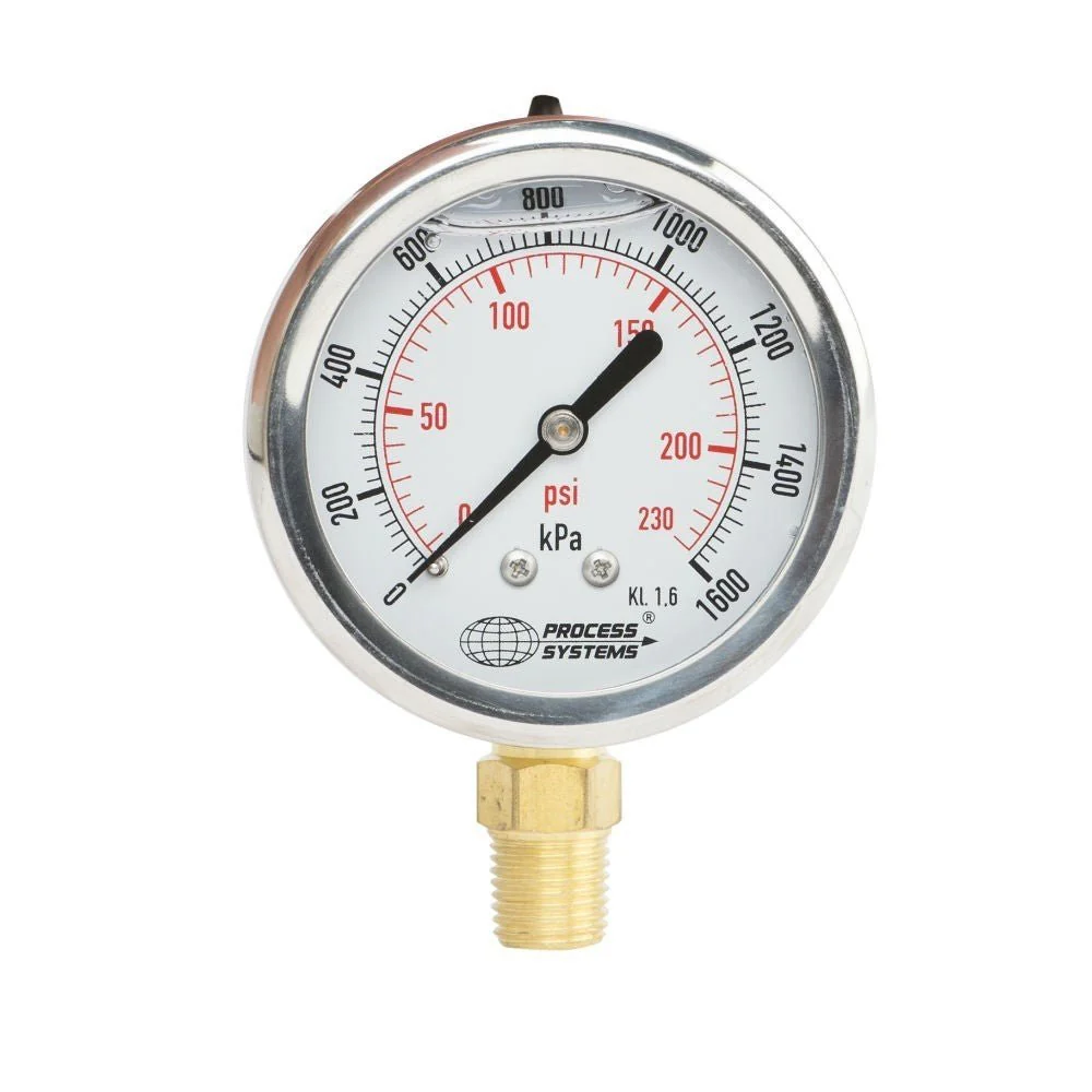 GO 1/4" BSP Bottom Entry 304 SS Case Pressure Gauges 100mm