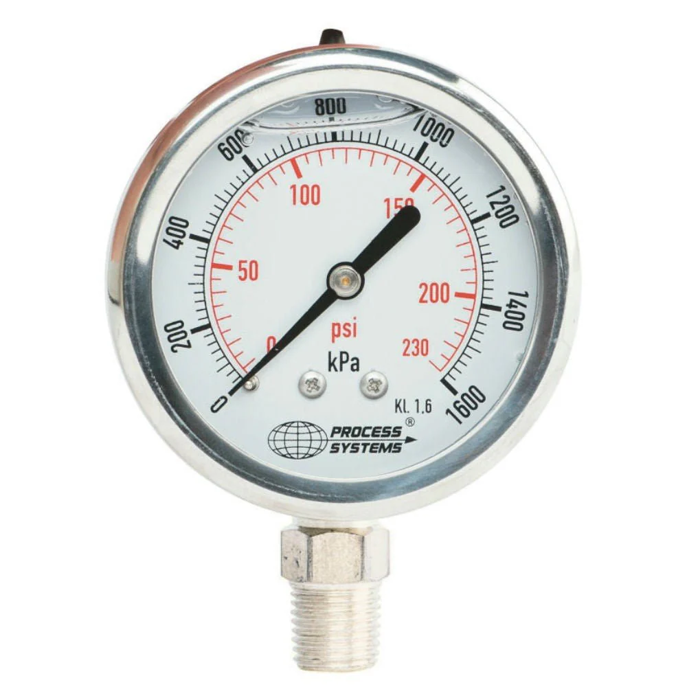 GO 1/2" NPT Bottom Entry 316 SS Pressure Gauges 150mm