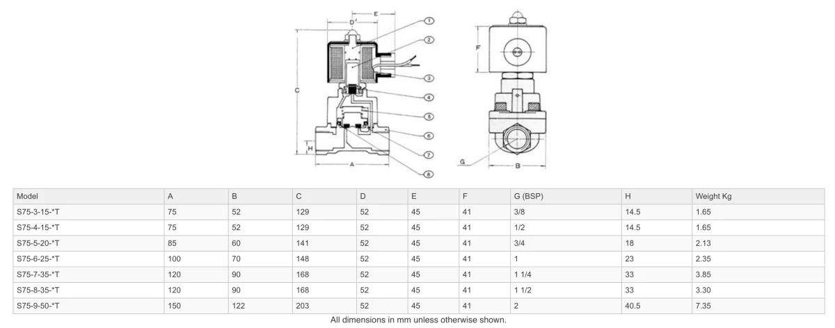 GO S75 304 Stainless Steam and High Temp Normally Closed Solenoid Valves - Image 2