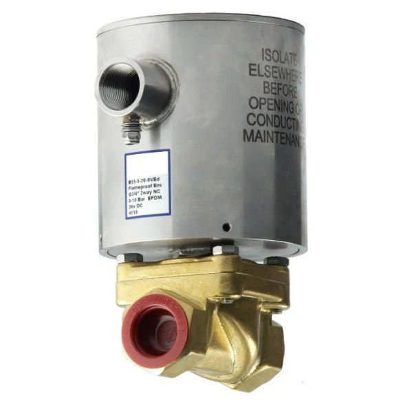 GO B55ED Brass EXD Rated Zero Differential Normally Closed Solenoid Valves