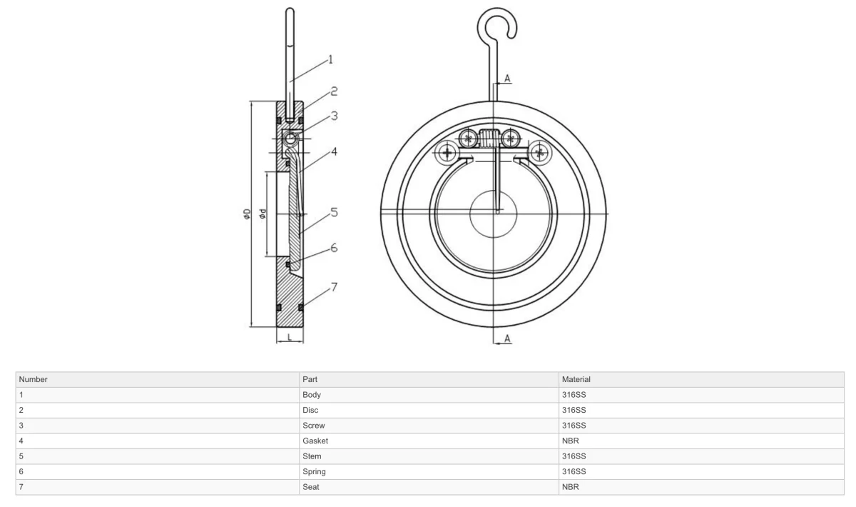 GO SCVS 316 Stainless Wafer Swing Check Valves - Image 3