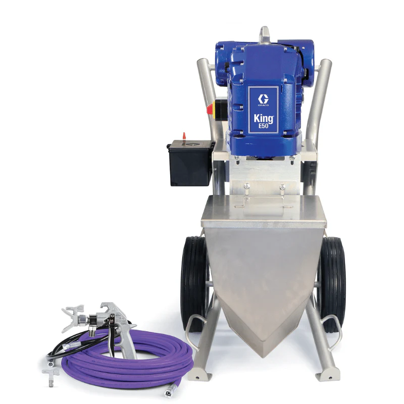 GRACO King E50 Hazardous Location Heavy Fluids Heavy Duty Cart Hopper No Filter Gun Hose Whip Tip