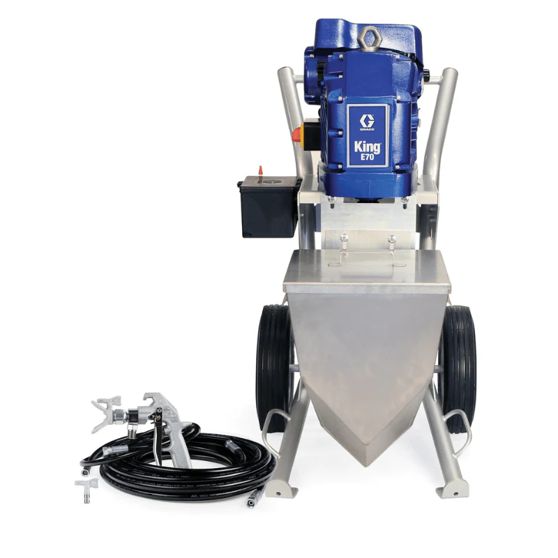 GRACO King E70 Heavy Fluids Heavy Duty Cart Hopper No Filter Gun Hose Whip Tip