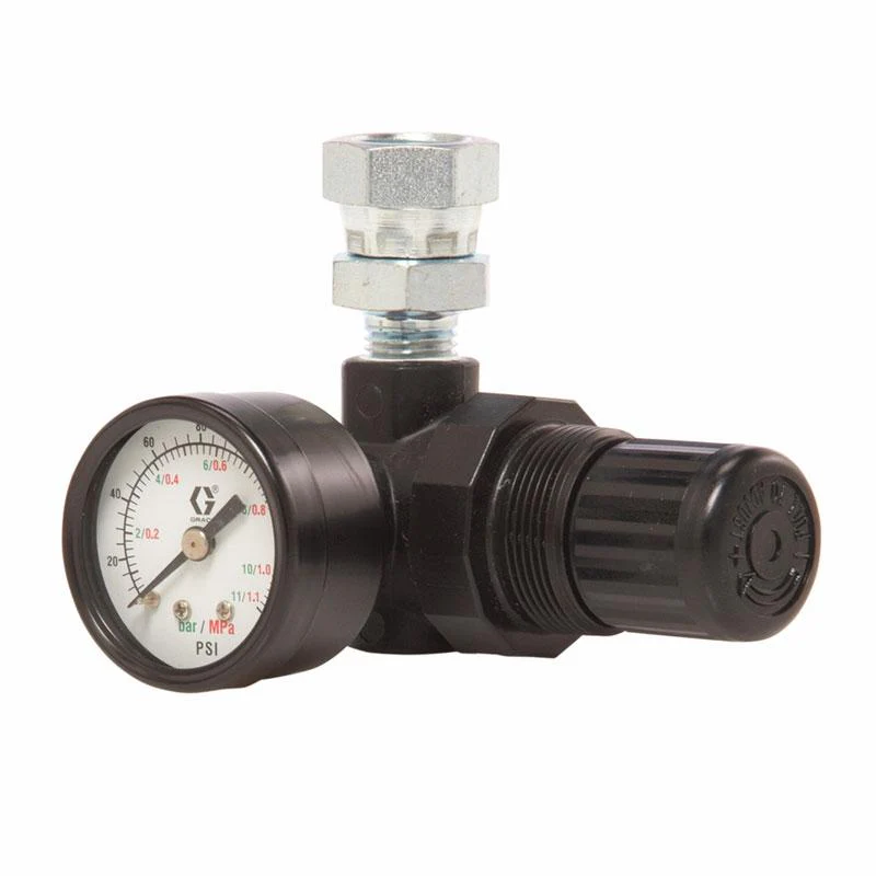 GRACO Mini Air Pressure Regulator with Gauge - 1/4 in NPT x 3/8 in NPT