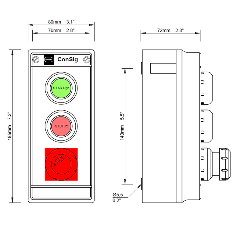 STHAL Hazardous Area Control Station Start Stop Emergency Stop - Image 2