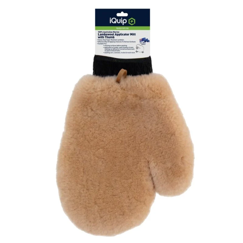 IQUIP 100% Australian Merino Lambswool Applicator Mitts