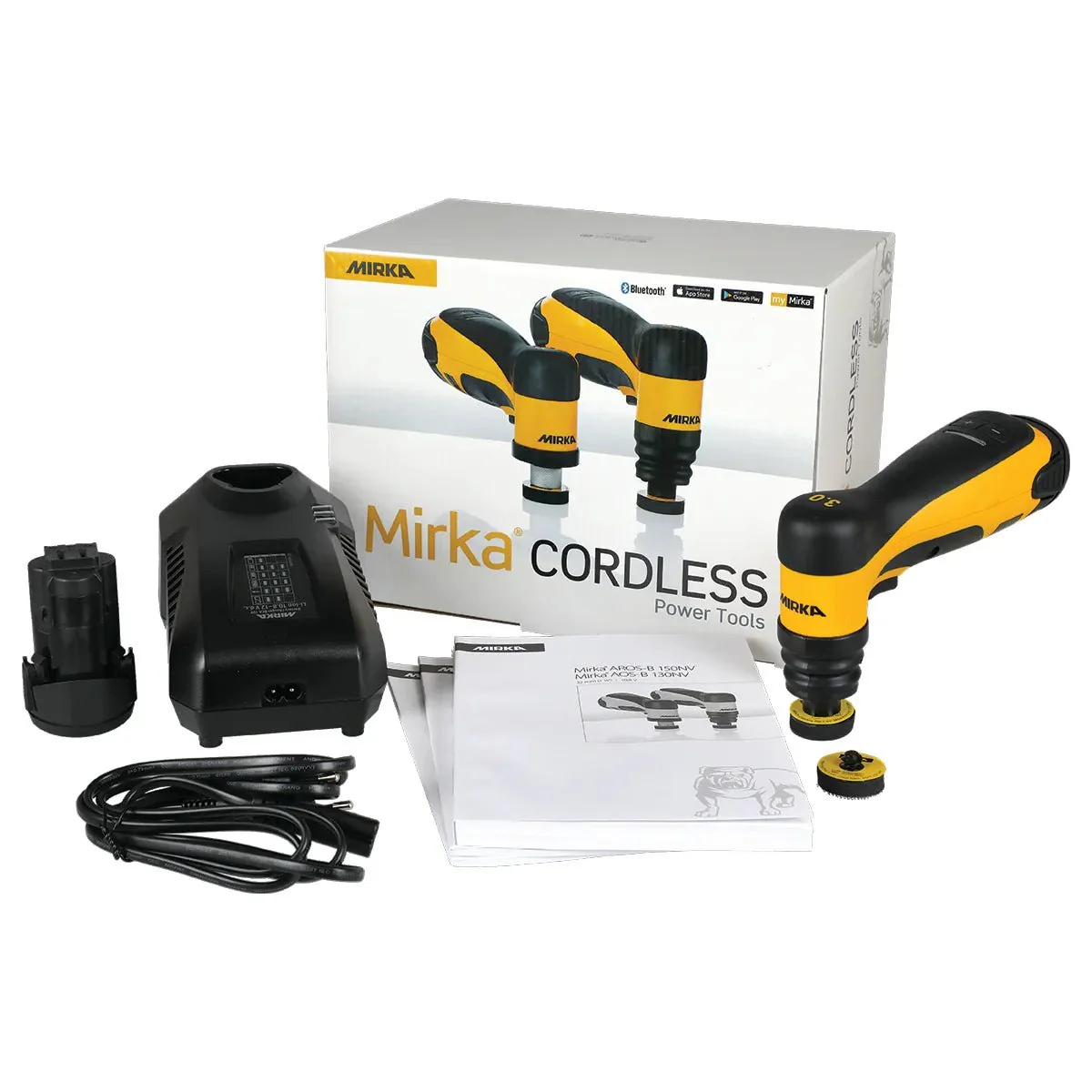 MIRKA AOS-B 130NV 32mm 3mm Orbit Cordless Spot Repair Sander - Image 2