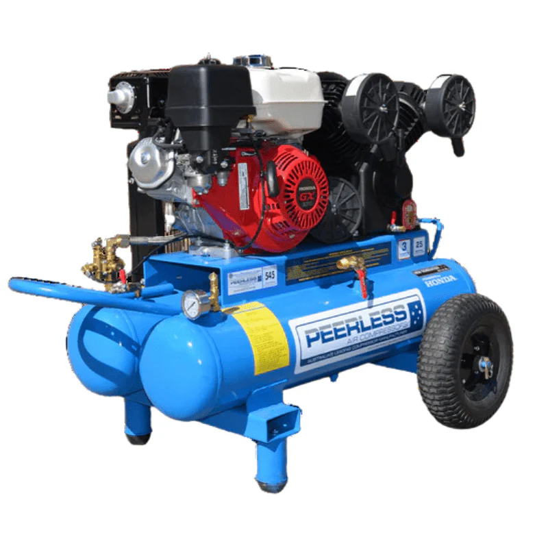 PEERLESS PV25 Belt Drive Twin Tank Petrol Air Compressors
