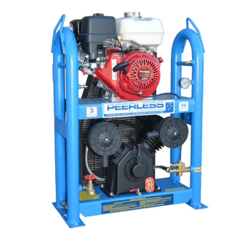 PEERLESS PV25 Belt Drive Under & Over Design Petrol Air Compressors