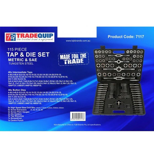 TRADEQUIP Tap and Die Set 115 Piece - Image 2