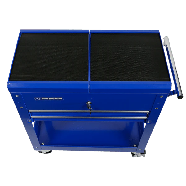 TRADEQUIP 2 Drawer Lockable Sliding Top Workshop Trolley - Image 3