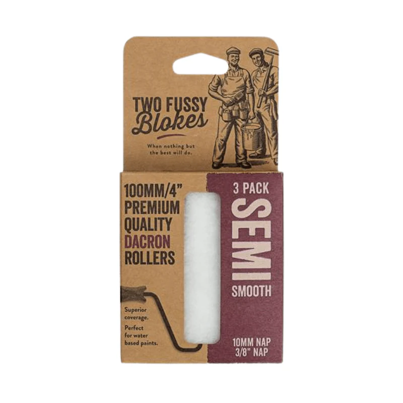 TWO FUSSY BLOKES 10mm Nap 100mm Dacron Mini Paint Rollers
