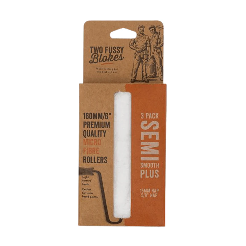 TWO FUSSY BLOKES 15mm Nap 160mm Microfibre Mini Paint Rollers