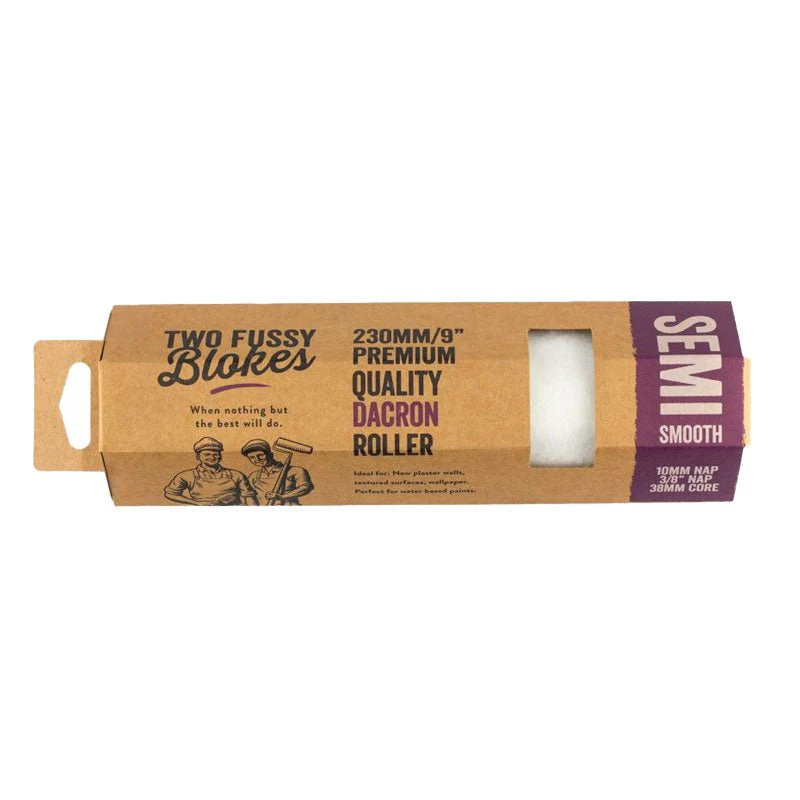 TWO FUSSY BLOKES 10mm Nap Blokes Dacron Paint Rollers 230mm