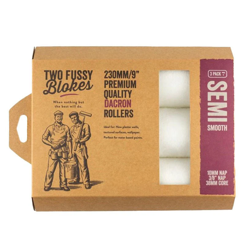 TWO FUSSY BLOKES 10mm Nap Blokes Dacron Paint Rollers 230mm - Image 2