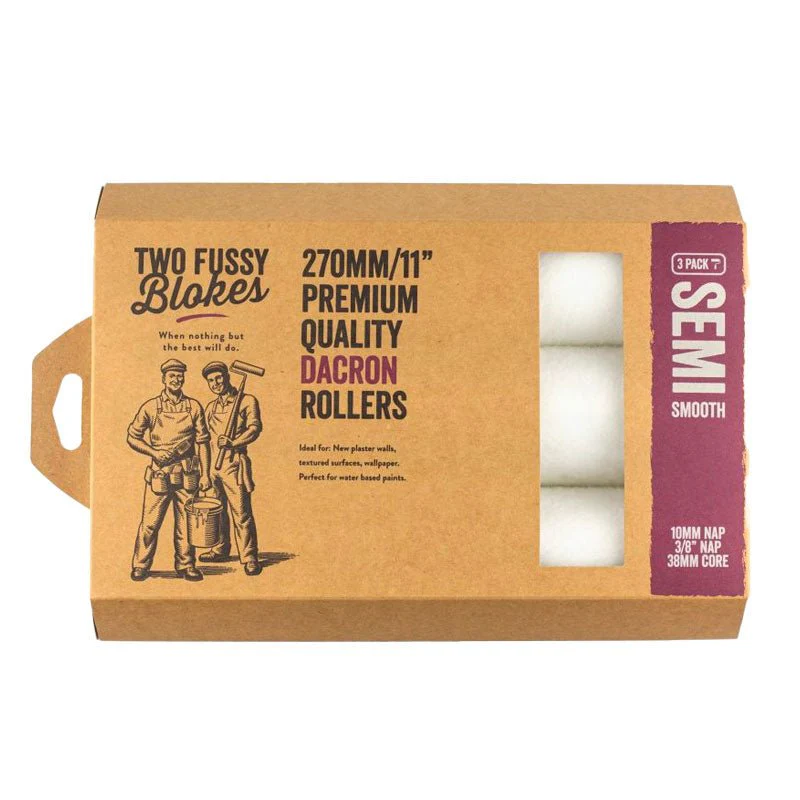 TWO FUSSY BLOKES 10mm Nap Dacron Paint Rollers 270mm - Image 2
