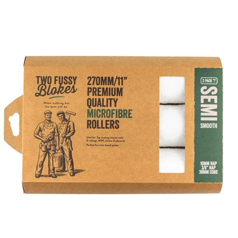 TWO FUSSY BLOKES 10mm Nap Microfibre Paint Roller 270mm - Image 2