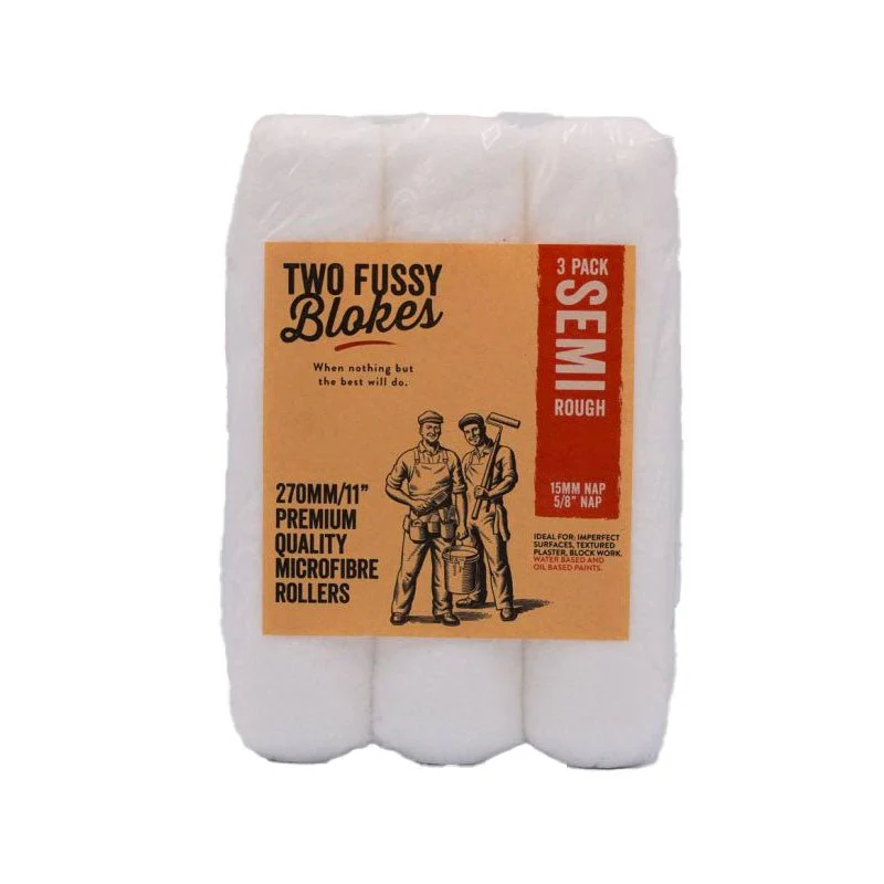 TWO FUSSY BLOKES 15mm Nap Microfibre Paint Roller 270mm - Image 2