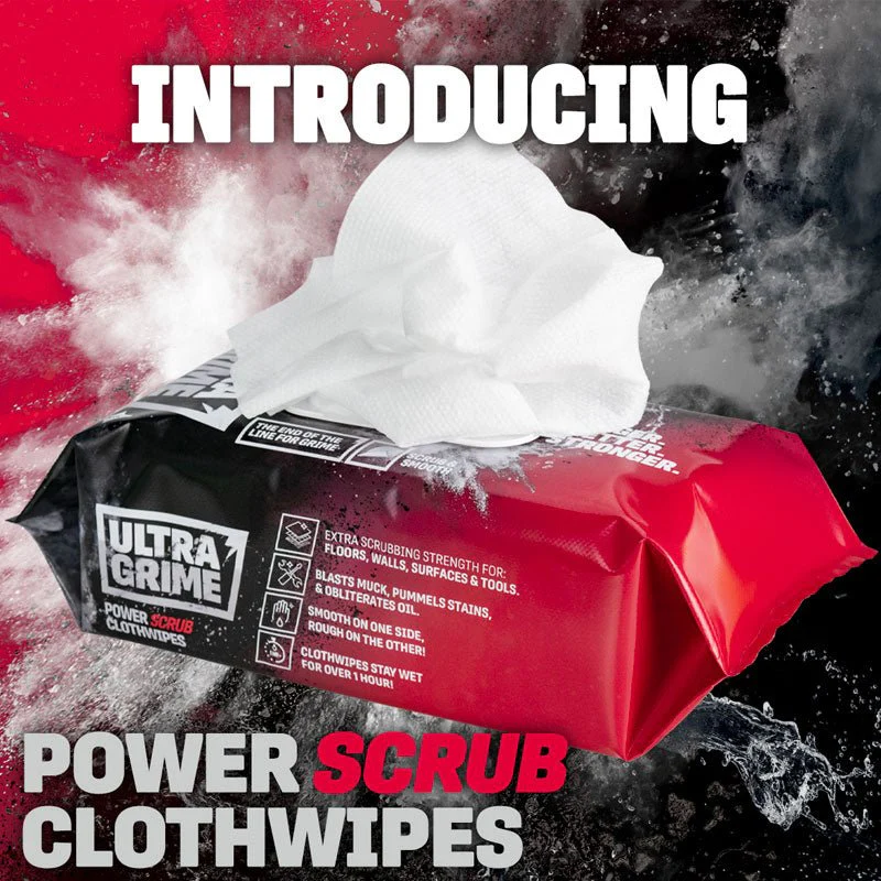 ULTRAGRIME Pro XXL+ Power Scrub Industrial Wipes 80 Huge Wipes - Image 5